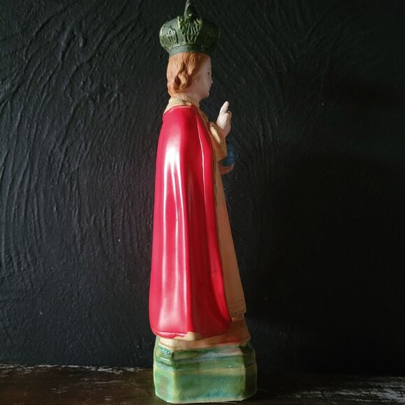 Vintage Infant Of Prague Catholic Statue, Vintage Plastic Religious Figure - Picture 3 of 7